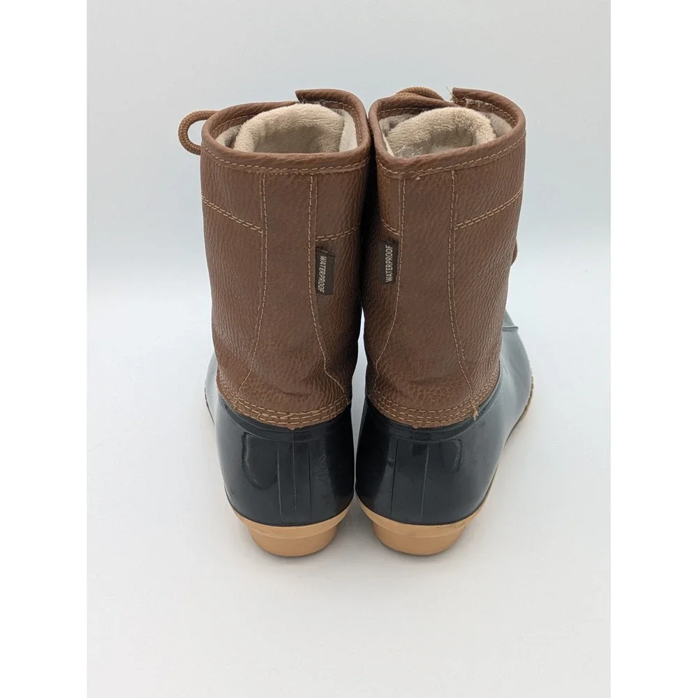 Maplewood Duck Boots 8 Brown Black Gorpcore Waterproof Winter Faux Fur Lining